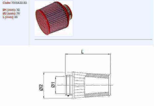 Filtre air bmc conique - air,