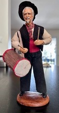 SANTON PROVENCAL TAMBOURINAIRE SIGNE D. GALLI 28 CM AVEC BAGUETTES & TAMBOURIN