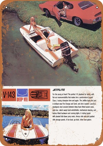 Metal sign 1970 glastron - -,