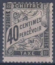 FRANCE STAMP TIMBRE TAXE N° 19 " TYPE DUVAL 40c NOIR " NEUF x TB  M303