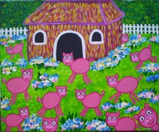 mélanie carrouër art naïf la maisonette aux petits cochons