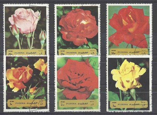 Timbres flore roses - timbres, fujeira