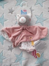 DOUDOU DOUMOU CHAT PLAT ROSE XL GRIS ETOILE COEUR PAILLON SUCRE D'ORGE
