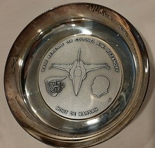 Coupelle Base Aérienne BA 118 Colonel Rozanoff métal argenté ORIGINAL VINTAGE