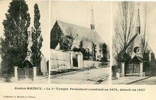 Carte Ancien LE RAINCY Le 1er Temple Protestant construit en 1878 démoili 1897