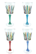 Ensemble De Four Murano Vin Verres Multi Couleur Main Peint Venise Italie