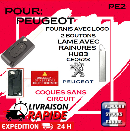 Coque clé peugeot 307 308 - clé,