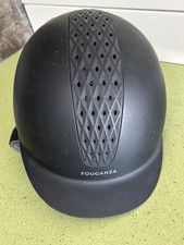 Bombe équitation Casque FOUGANZA noir taille  54 cm parfait état peu servi