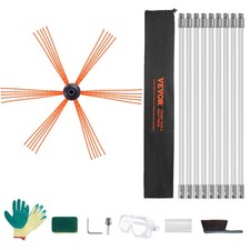 VEVOR Kit de Ramonage Poêle à Pellet 9 m Brosse Rotative 9 Tiges Flexibles Nylon