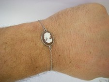 18.3CM / JOLI BRACELET règlable camée / 3GR en Argent massif 925 N°249