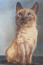 Peinture Huile Sur Toile Chat