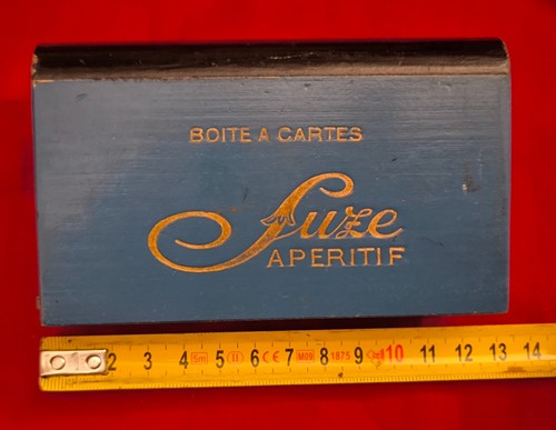 Boîte publicitaire suze bleue - boîte,