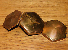 POUR PIECES vintage HOUBIGANT FRANCE ancien poudrier à maquillage ART DECO doré