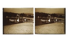 France Mer Méditerranée Photo Stereo L7n21 Vintage Plaque de verre