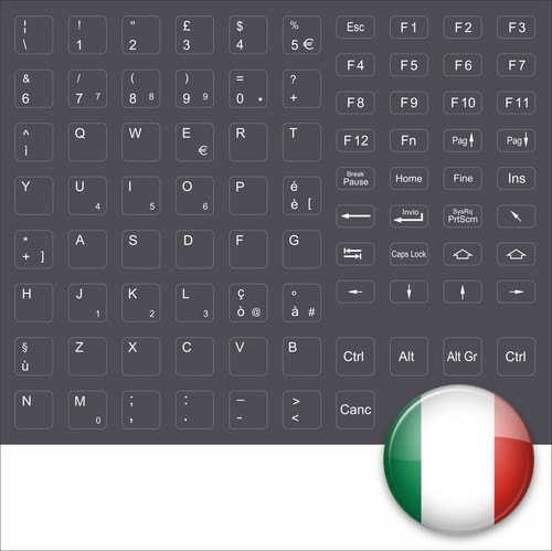 Autocollant clavier italien - de,