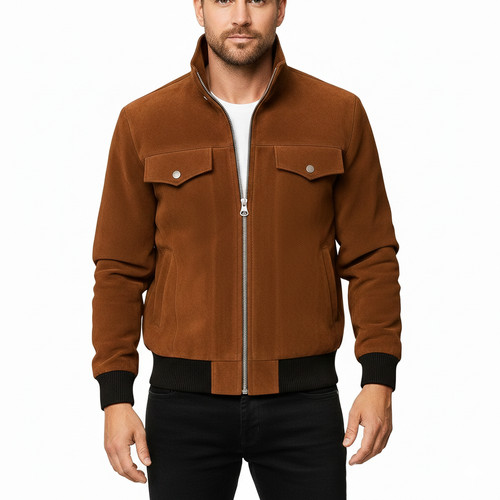 Blouson cuir daim bomber - blouson,