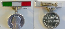 Ancienne broche médaille religieuse Italie "Salus Infirmorum Ora Pro Nobis"