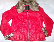 Red Faux Leather Moto Jacket