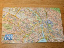 VINTAGE tablette support CARTE PLAN ville de ZURICH suisse PLATEAU FORMICA map