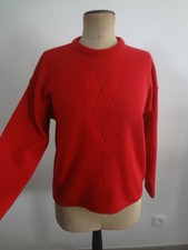 44 46 PULL LAINE ROUGE CHAUD HAUT TOP DOUX TUNIQUE MODE   TRES SYMPA !! PULL   T