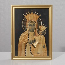Icone en marqueterie de paille