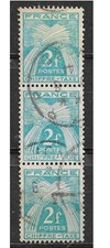 Timbre Taxe YT 72 type GERBES 2f bleu clair 1943 1946 Triple