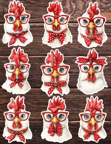 Chicken red glasses die - red,
