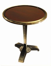 Guéridon Art Déco en laque coquilles d'oeufs et feuilles d'argent