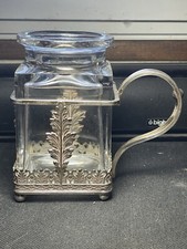 Pot À Condiments En Cristal De Baccarat Avec Serviteur Metal Argenté 