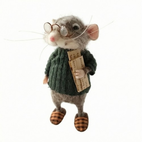 Souris feutre avec - souris, lunettes