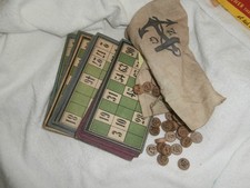 ancien jeu de loto , cartons et pions