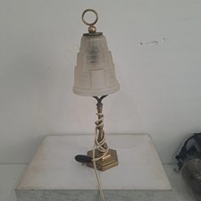 lampe a poser bureau bronze et pate de verre art deco