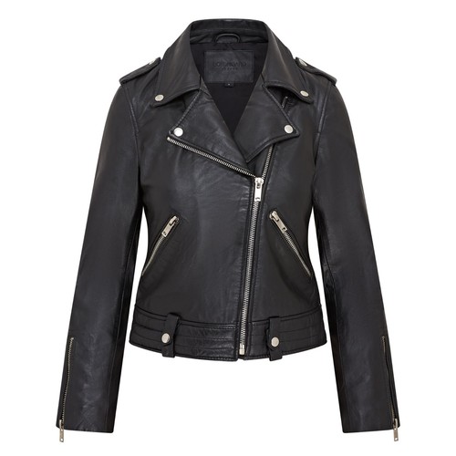 Veste cuir noir moto - cuir, de
