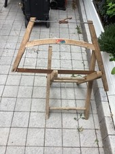 Ancienne Scie à Buches en bois lg 70 cm + tréteau bûche