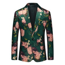 Hommes Slim Veste Fleur