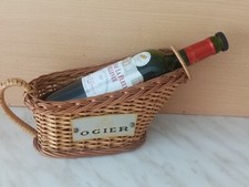 PORTE  BOUTEILLE DE TABLE EN OSIER  TRESSE OGIER AVIGNON 1960+ HISTOIRE