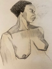 Beau Dessin Fusain Femme Nue