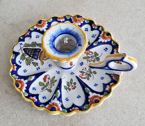 Ancien bougeoir faïence - bougeoir, en