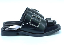 Zara Sandales Plates Noires À Boucles Mules UK4 EUE37 US6.5 REF 7515 301