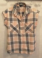 Blouse orange à carreaux coton T40 Kiabi (2311129)