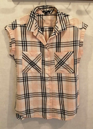 Blouse orange carreaux - blouse,