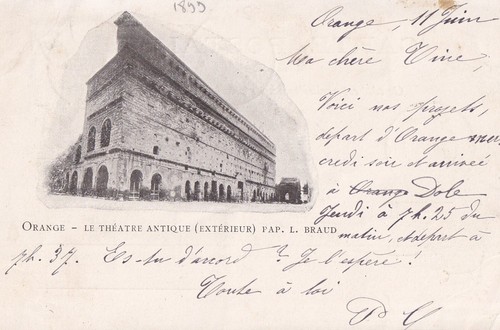 Carte postale ancienne orange - carte,