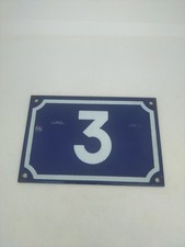 authentique plaque émaillée numéro de rue 3