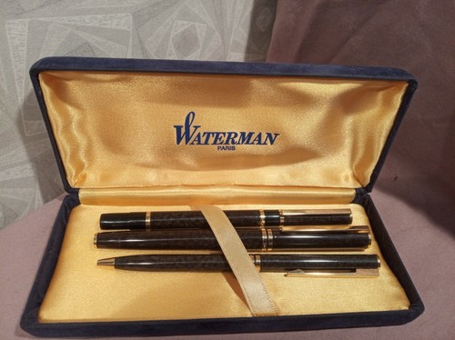 Parure stylos bleus marbrés - 3,
