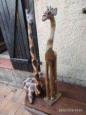 2 grandes Girafes en Bois