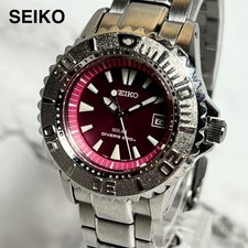 Montre Seiko Diver pour femme V185 0AB0 Solar Prospex 200 m cadran rose en...