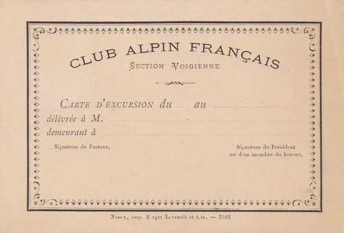 Carte excursion club - ✒,