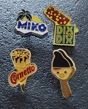 Pin’s Lot de 4 Glaces Miko Thiriet Cornetto Dix Dix  (92)