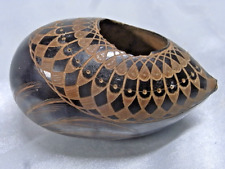 ?? ANCIENNE TABATIERE NOIX SCULPTE OEUF COCO COROZO COLOQUINTE