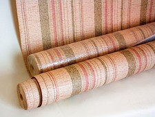 Papier peint rayé aspect Hesse années 70 DEUX 2 rouleaux complets par déco France